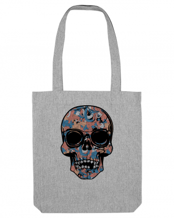 Vintage Flower Skull Heather Grey