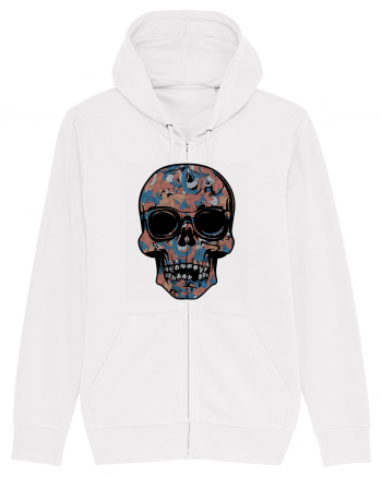 Vintage Flower Skull White