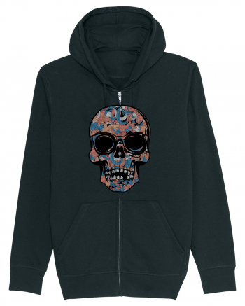 Vintage Flower Skull Black