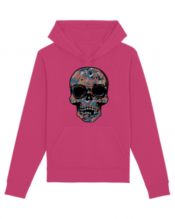 Vintage Flower Skull Raspberry