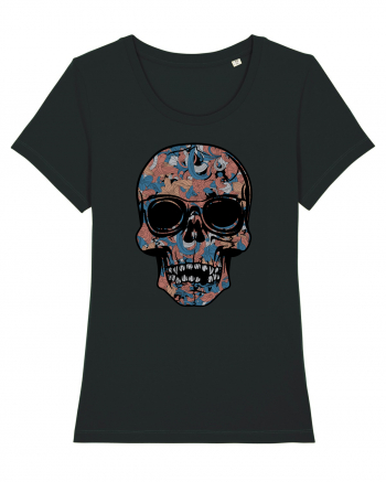 Vintage Flower Skull Black