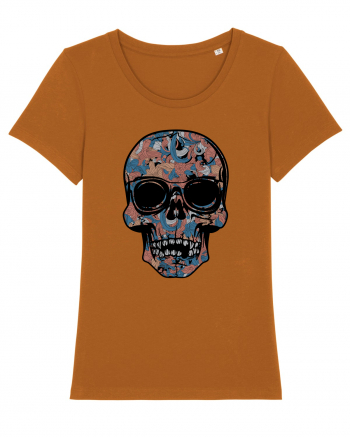 Vintage Flower Skull Roasted Orange