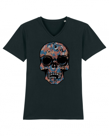 Vintage Flower Skull Black