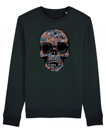 Vintage Flower Skull Black