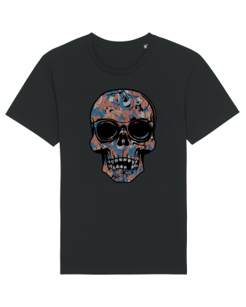 Vintage Flower Skull Black