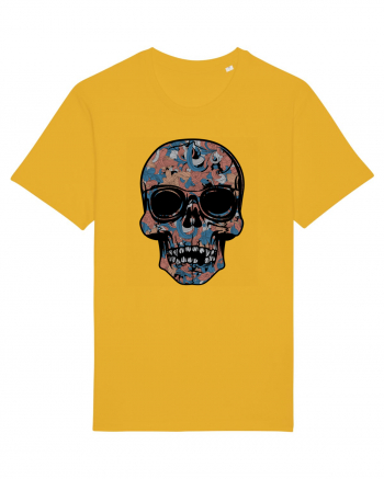 Vintage Flower Skull Spectra Yellow