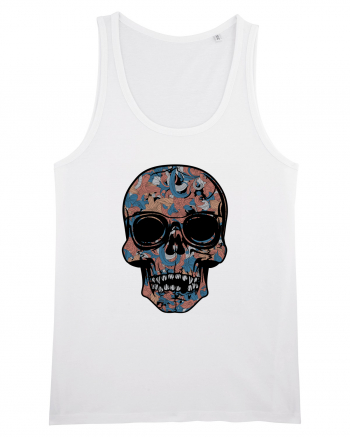 Vintage Flower Skull White