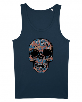 Vintage Flower Skull Navy