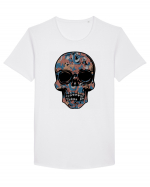 Vintage Flower Skull Tricou mânecă scurtă guler larg Bărbat Skater