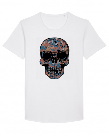 Vintage Flower Skull White