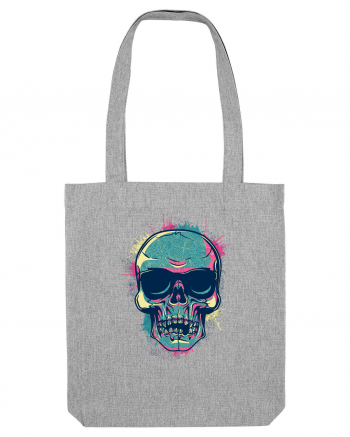 Graffiti Flower Skull Heather Grey