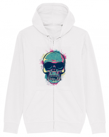 Graffiti Flower Skull White