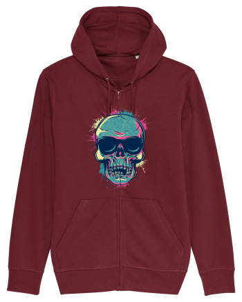 Graffiti Flower Skull Burgundy