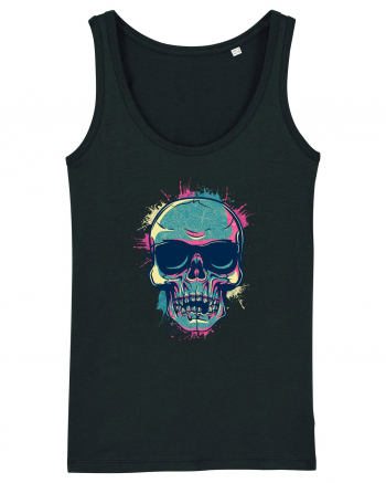 Graffiti Flower Skull Black