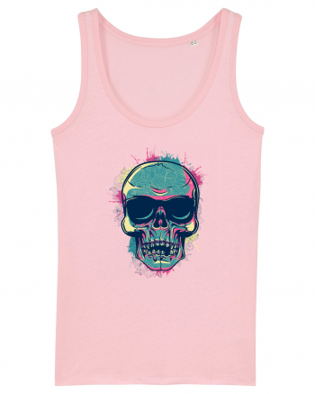 Graffiti Flower Skull Cotton Pink