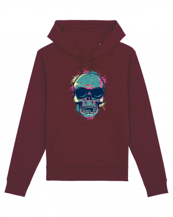 Graffiti Flower Skull Burgundy