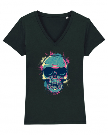 Graffiti Flower Skull Black