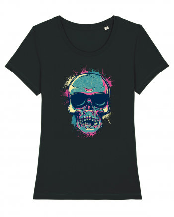 Graffiti Flower Skull Black