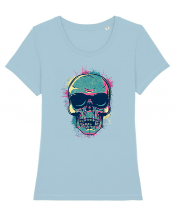 Graffiti Flower Skull Sky Blue