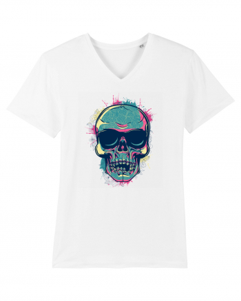 Graffiti Flower Skull White