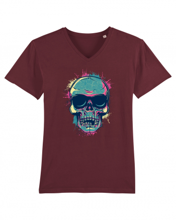 Graffiti Flower Skull Burgundy