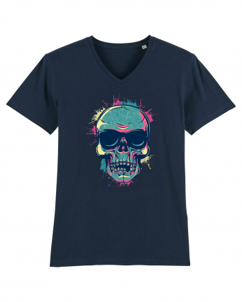 Graffiti Flower Skull French Navy