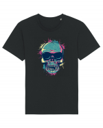 Graffiti Flower Skull Tricou mânecă scurtă Unisex Rocker