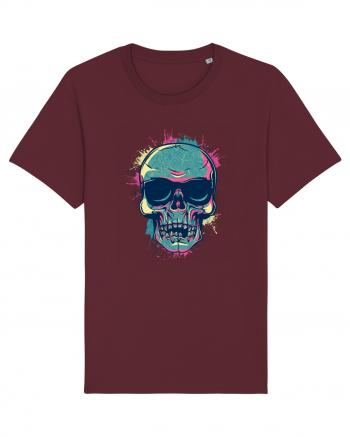 Graffiti Flower Skull Burgundy