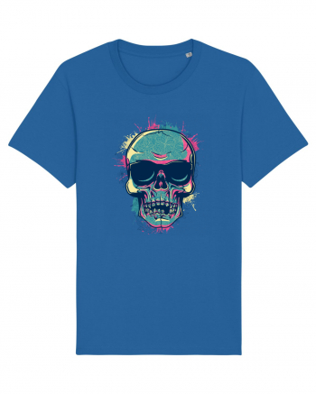 Graffiti Flower Skull Royal Blue