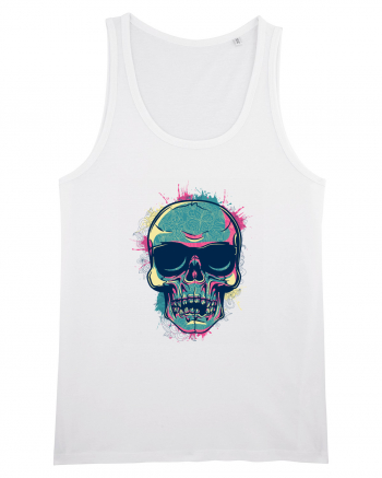 Graffiti Flower Skull White