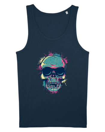 Graffiti Flower Skull Navy