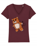 Mad teddy bear Tricou mânecă scurtă guler V Damă Evoker