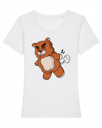 Mad teddy bear White