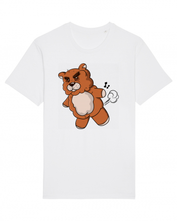 Mad teddy bear White