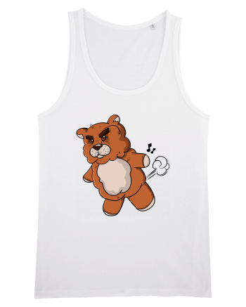 Mad teddy bear White