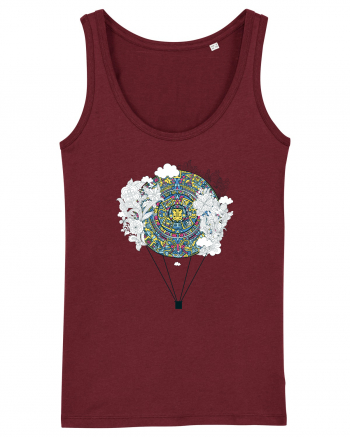 Aztec Calendar Burgundy