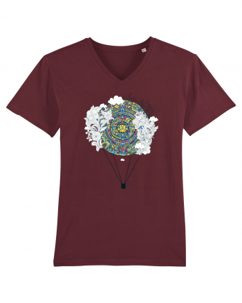Aztec Calendar Burgundy