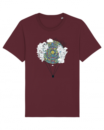 Aztec Calendar Burgundy