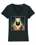 cats lover Tricou mânecă scurtă guler V Damă Evoker