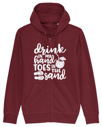 Drink in my hand toes in the sand Burgundy