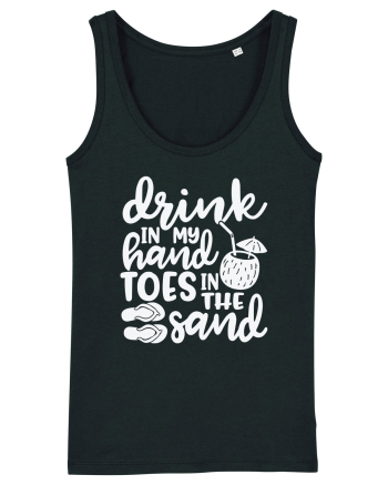 Drink in my hand toes in the sand Black