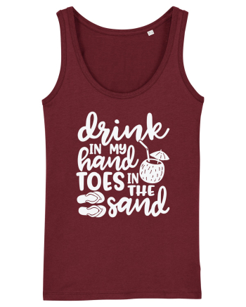 Drink in my hand toes in the sand Burgundy