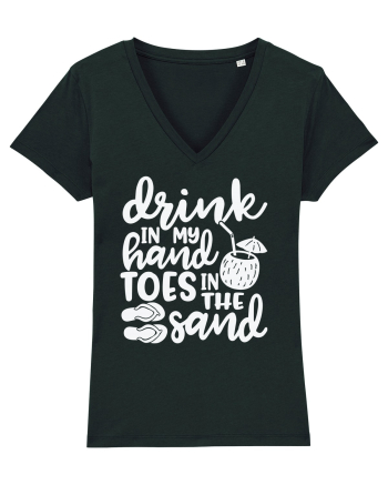 Drink in my hand toes in the sand Black