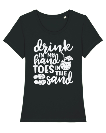 Drink in my hand toes in the sand Black