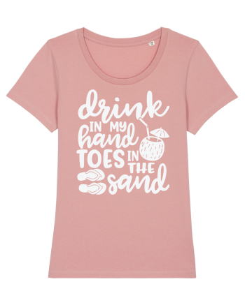Drink in my hand toes in the sand Canyon Pink