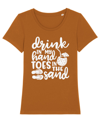 Drink in my hand toes in the sand Roasted Orange