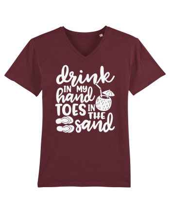 Drink in my hand toes in the sand Burgundy