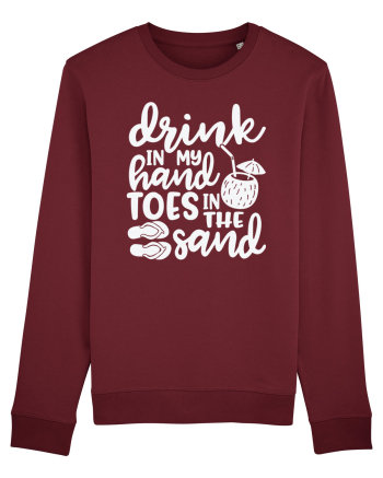Drink in my hand toes in the sand Burgundy