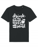 Drink in my hand toes in the sand Tricou mânecă scurtă Unisex Rocker