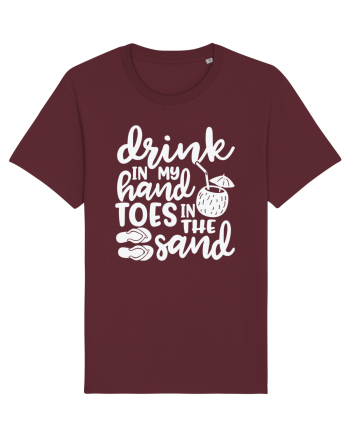 Drink in my hand toes in the sand Burgundy